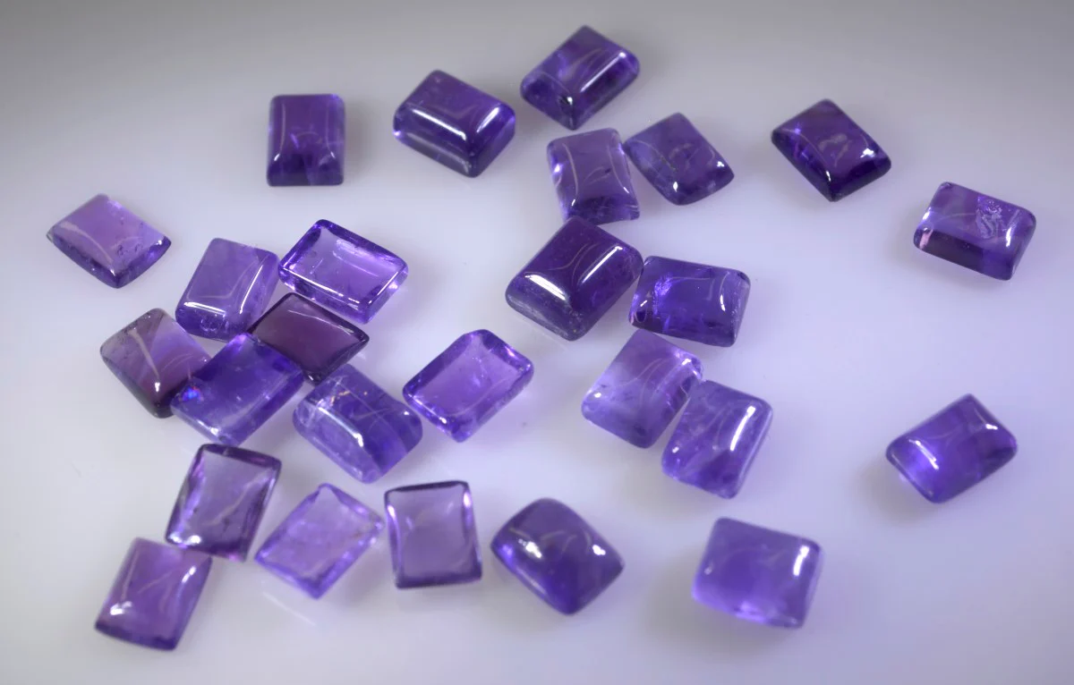 Amethyst 1PC Medium 8x10 MM Emerald Cabochon Purple Fiery semi Precious Gems - Image 3