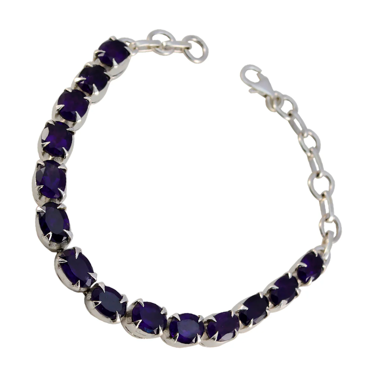 Amethyst Best Friends Day Mid-weight Purple Silver Tennis Bracelet - Image 3