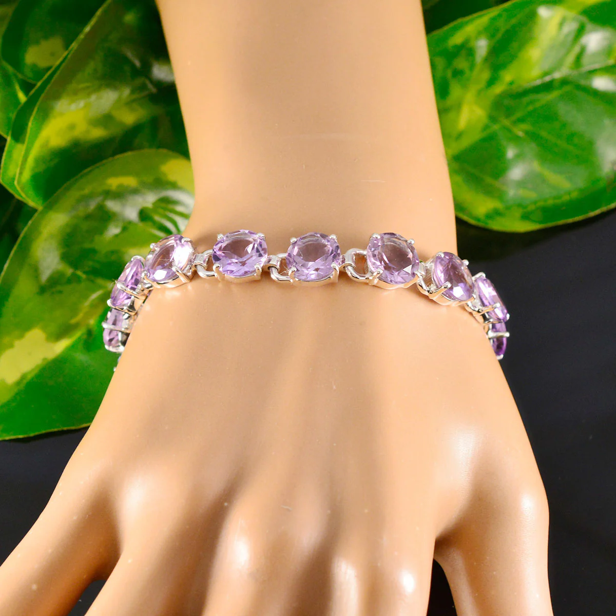 Amethyst Book Lovers Day Tiny Purple 925 Silver Links Bracelet - Image 5