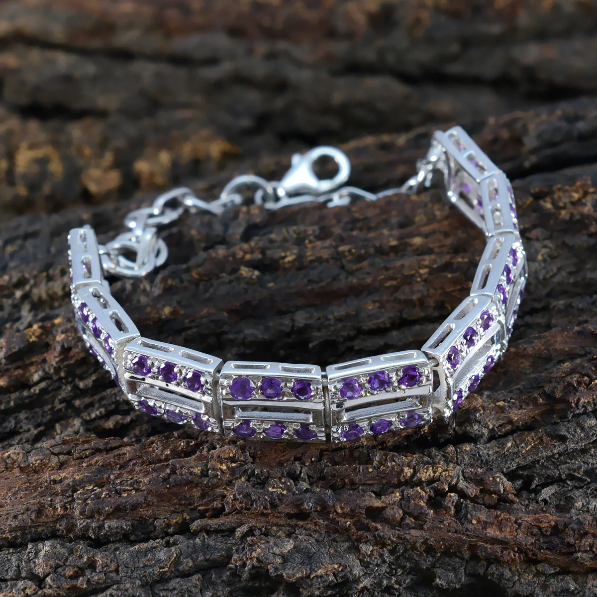 Amethyst Boxing Day Minimal Purple Sterling Silver Tennis Bracelet - Image 4