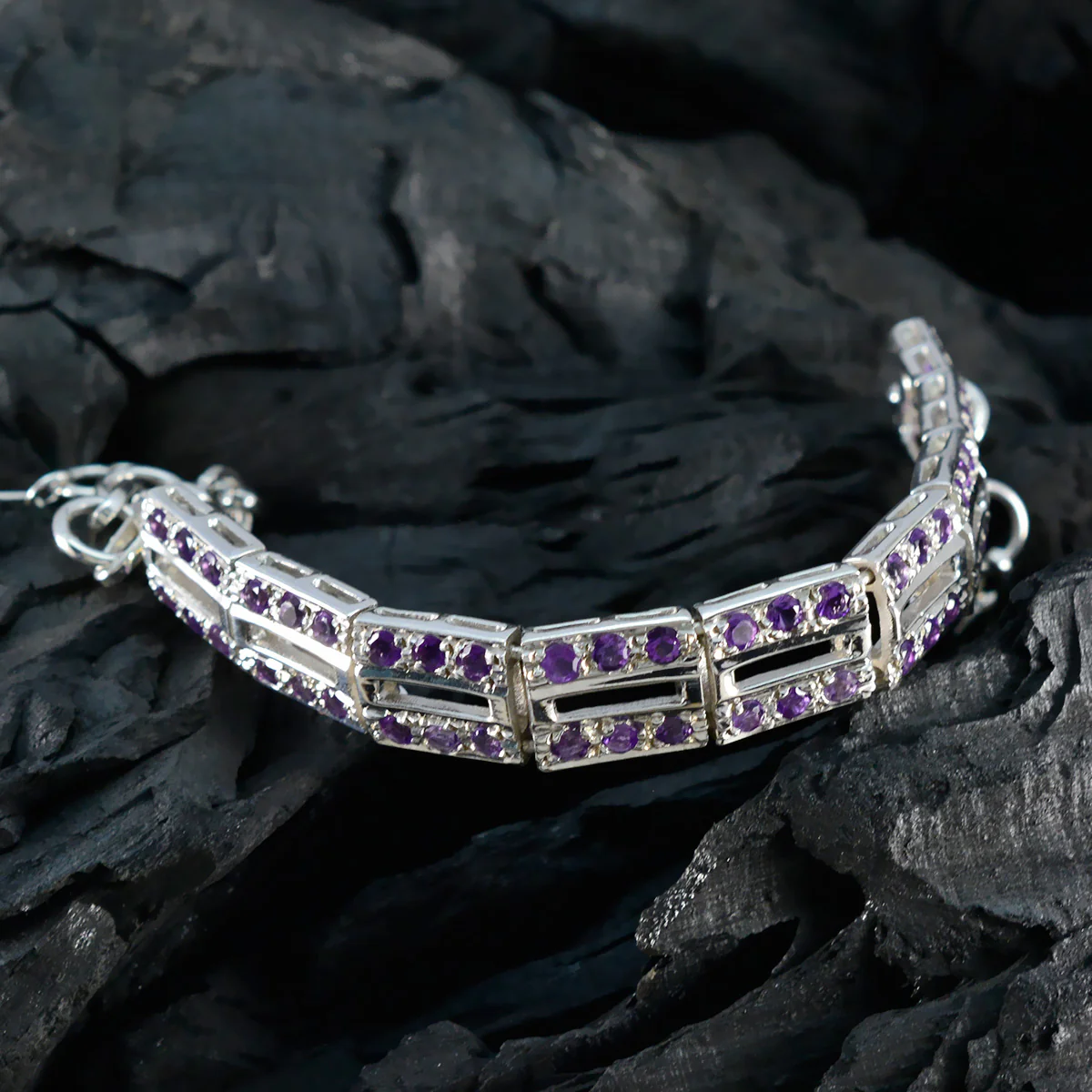 Amethyst Boxing Day Minimal Purple Sterling Silver Tennis Bracelet - Image 5