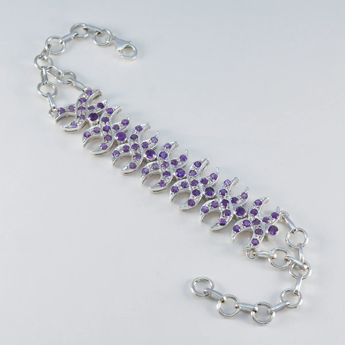 Amethyst Bridal Classic Purple Silver Tennis Bracelet - Image 3