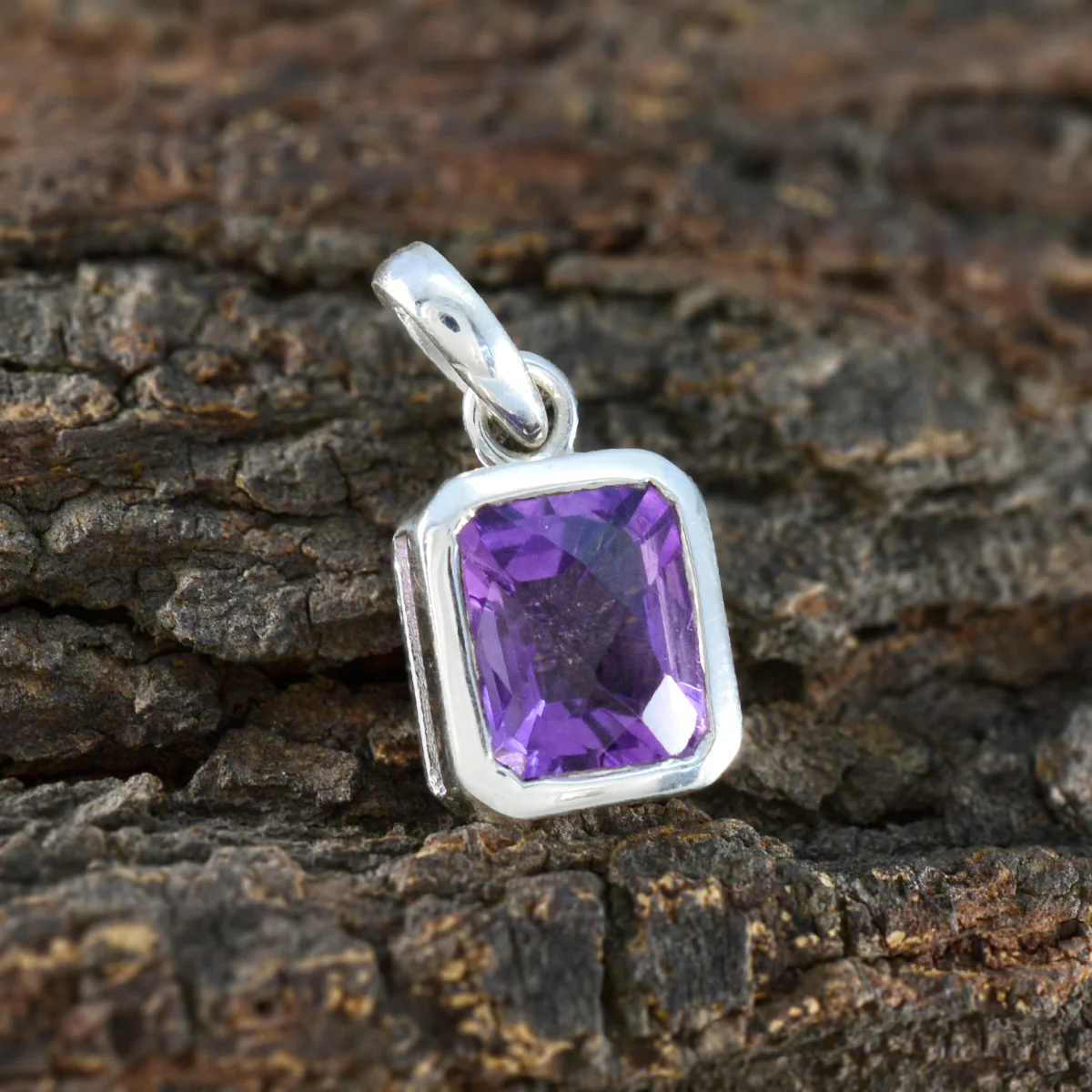 Amethyst Dainty Italian 925 Silver Solitaire Joaquina Modern Purple Pendant Jewelry - Image 3