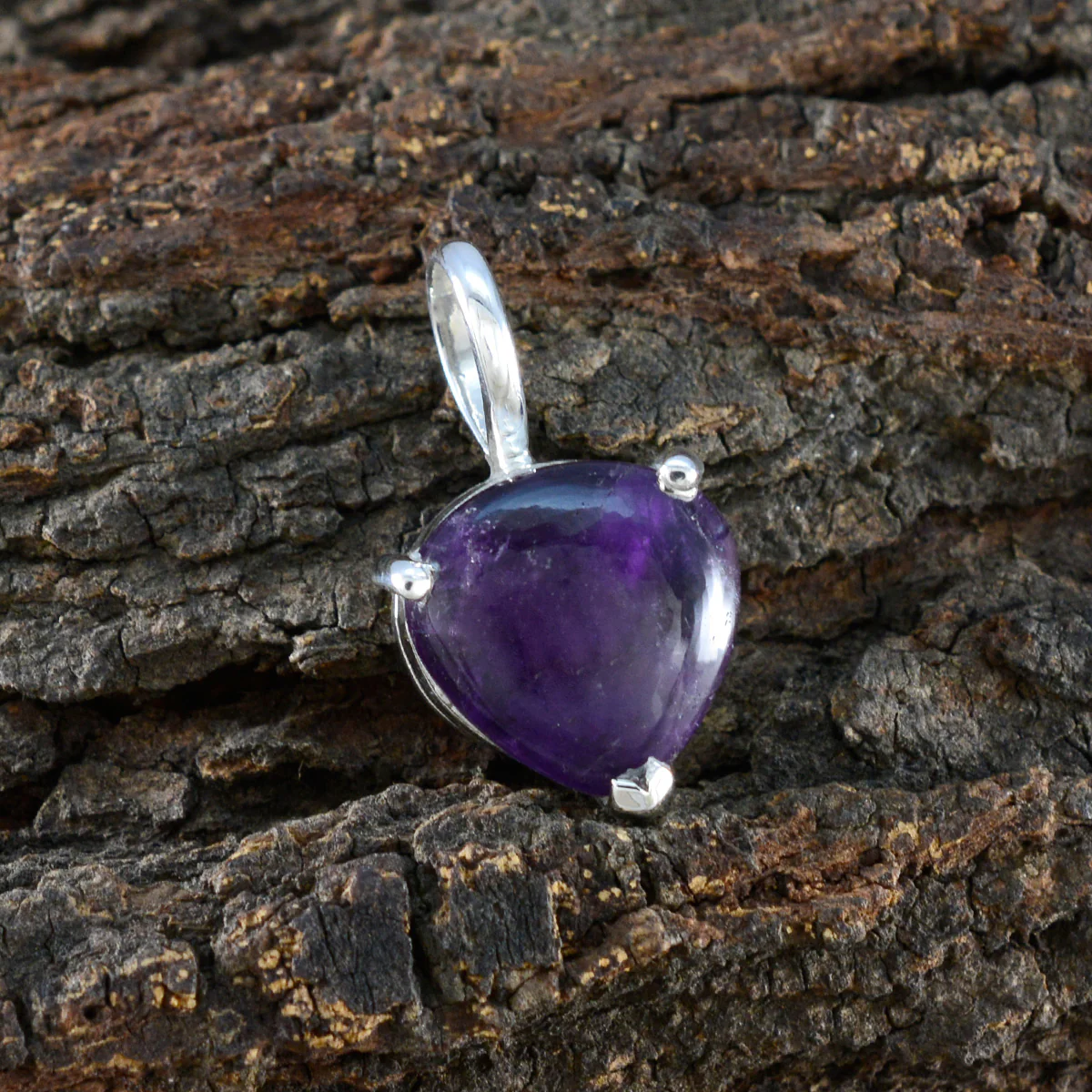 Amethyst Dainty Italian Silver Solitaire Valentina wedding Purple Pendant Jewelry - Image 3