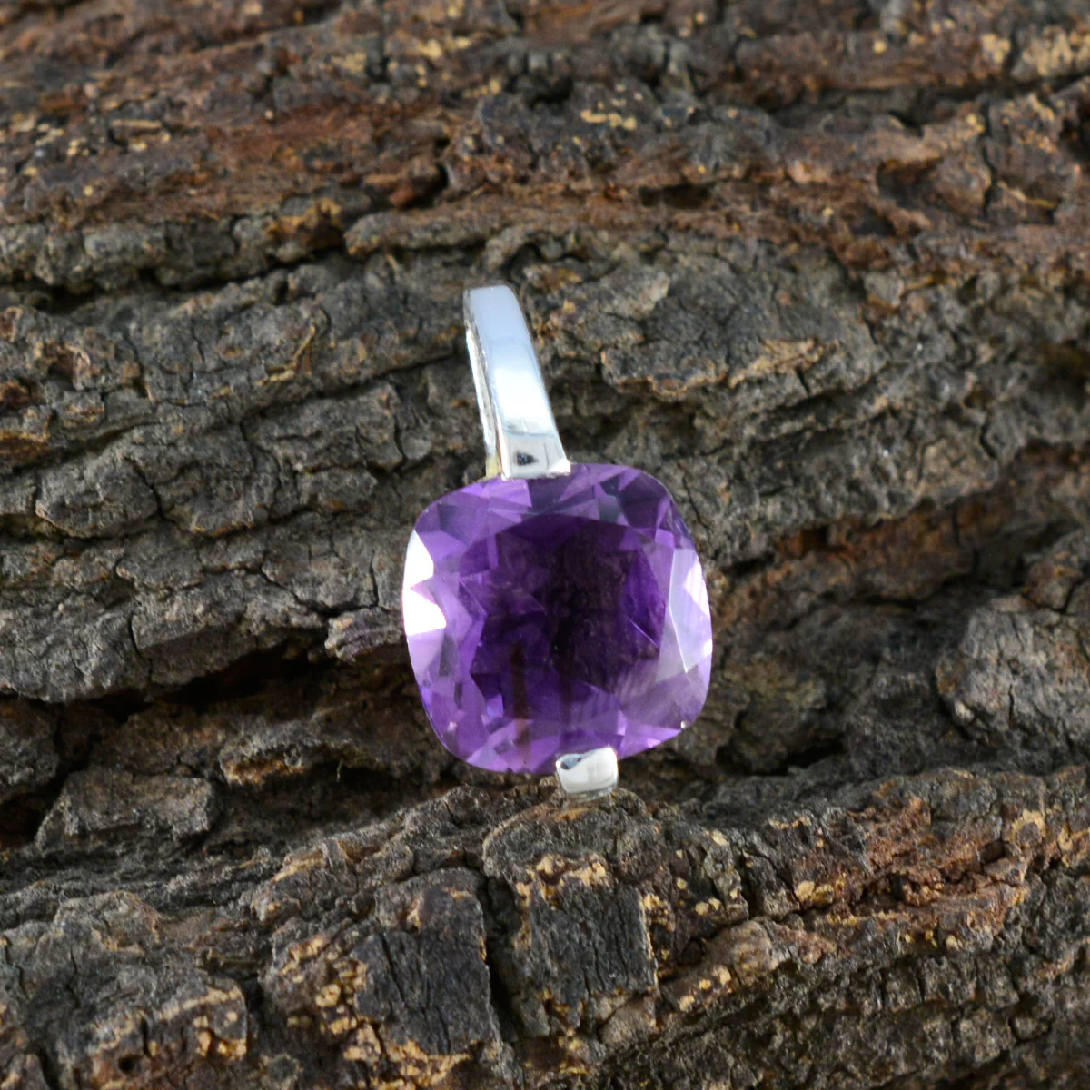 Amethyst Delicate French Sterling Silver Solitaire Camila Engagement Purple Pendant Jewellery - Image 3