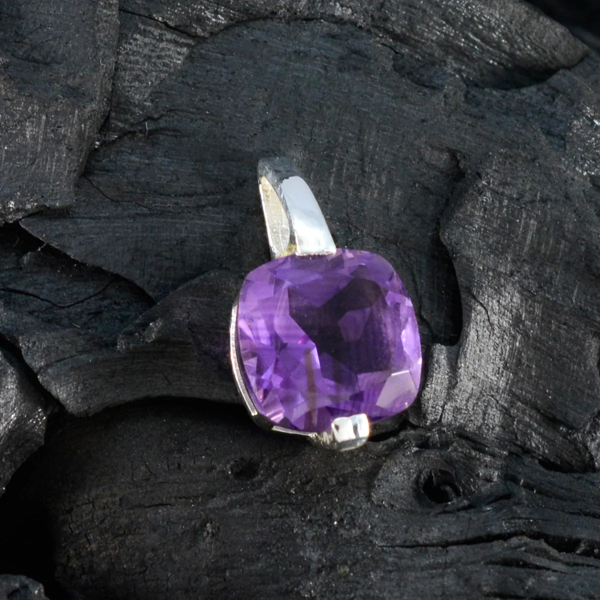 Amethyst Delicate French Sterling Silver Solitaire Camila Engagement Purple Pendant Jewellery - Image 4