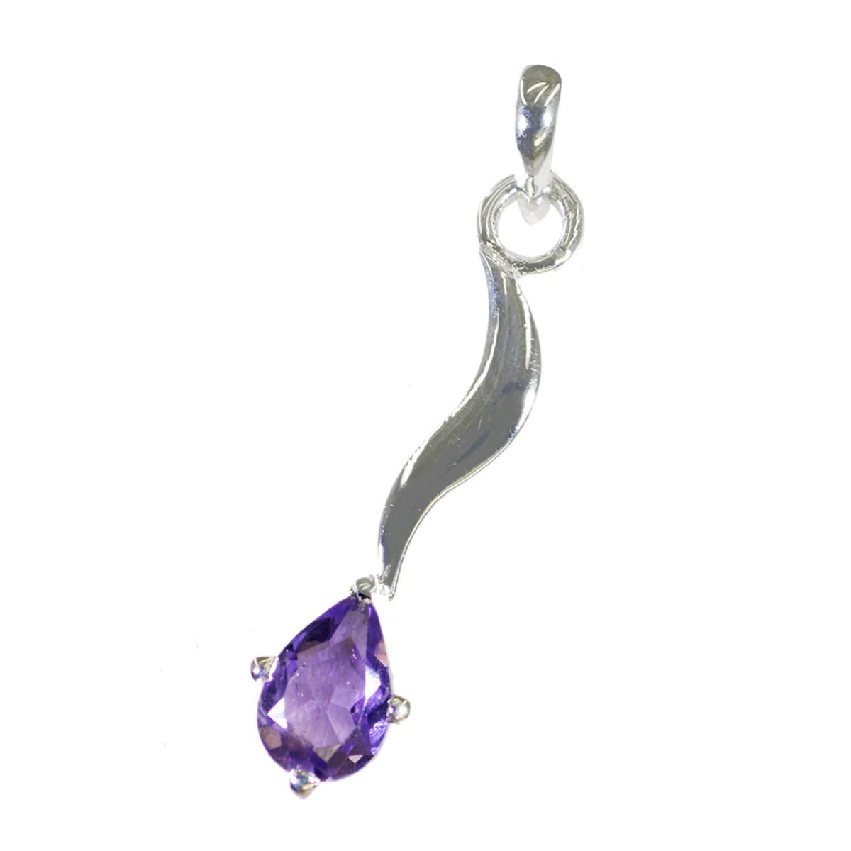 Amethyst Featherlight Italian 92.5 Silver Solitaire Dayana valentine Purple Pendant Jewellery - Image 3