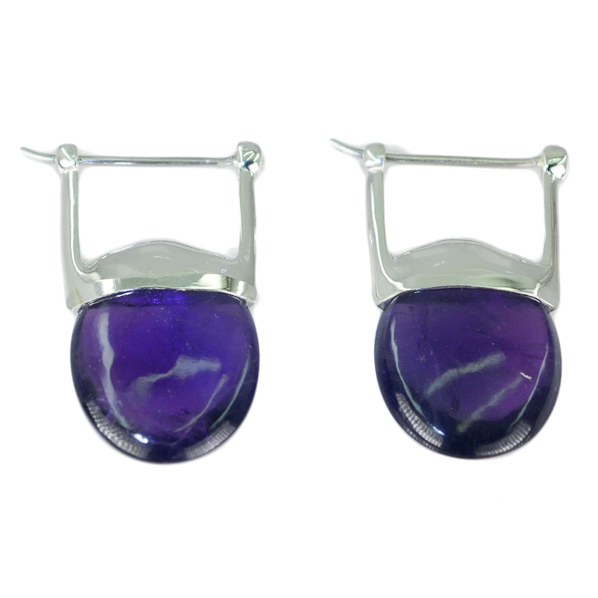 Amethyst Mexican Nora Solitaire Stud Purple Silver Earring - Image 3