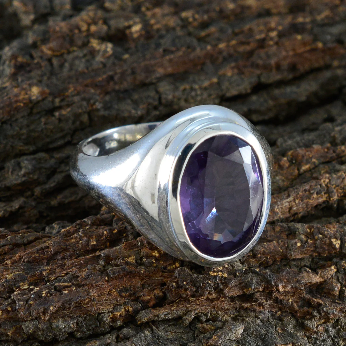Amethyst Solitaire African 925 Sterling Silver Purple Gemstone Eye-catching valentine Ring Jewellery - Image 3