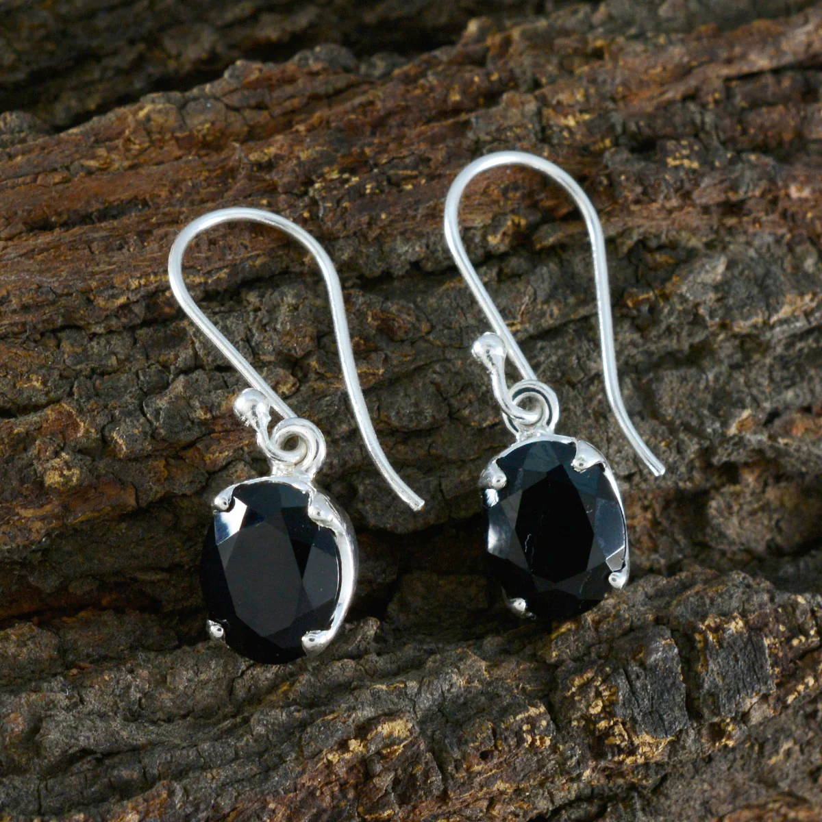 Black Onyx Mexican Tereza Solitaire Dangle Black Sterling Silver Earring - Image 3
