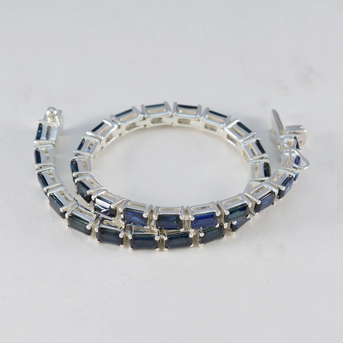 Blue Supphire CZ Thanksgiving Tiny Blue 925 Silver Tennis Bracelet - Image 3