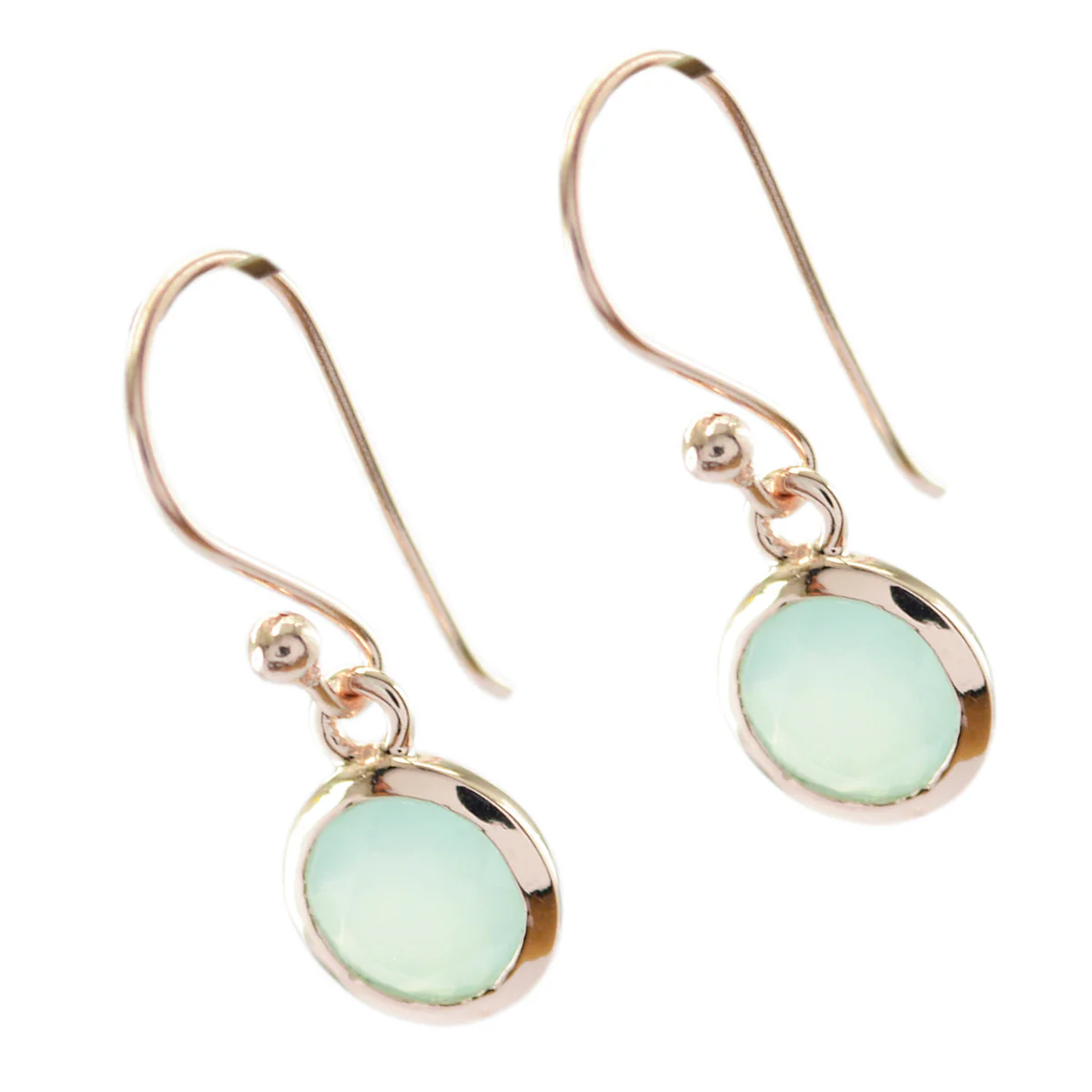 Chalcedony African Mia Solitaire Dangle Blue 925 Sterling Silver Earring - Image 3