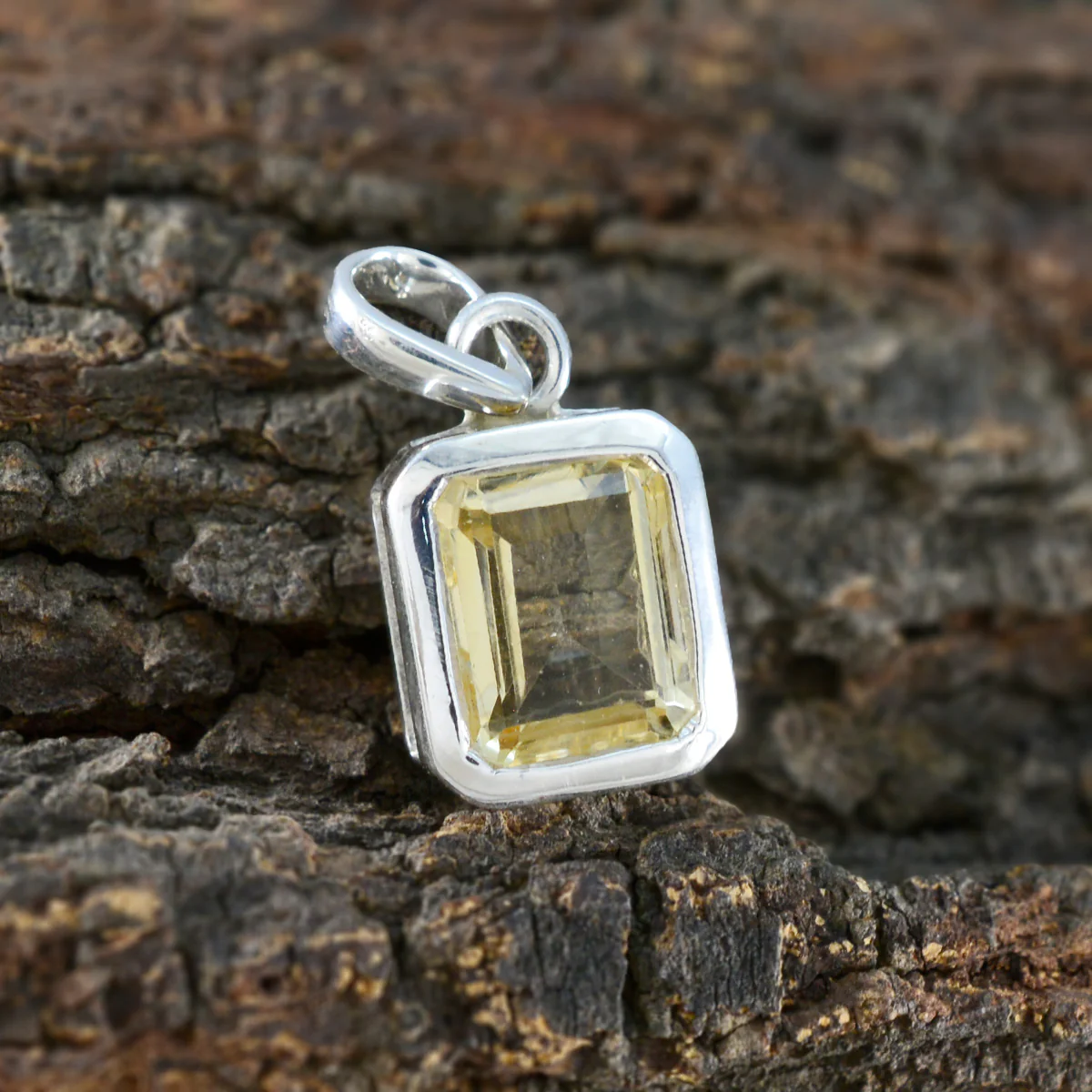 Citrine Dainty French Silver Solitaire Julieta Abstract Yellow Pendant Jewelry - Image 3