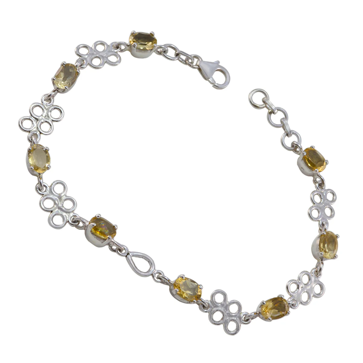 Citrine German World Children’s day Featherlight Yellow Silver Links Bracelet - Image 3
