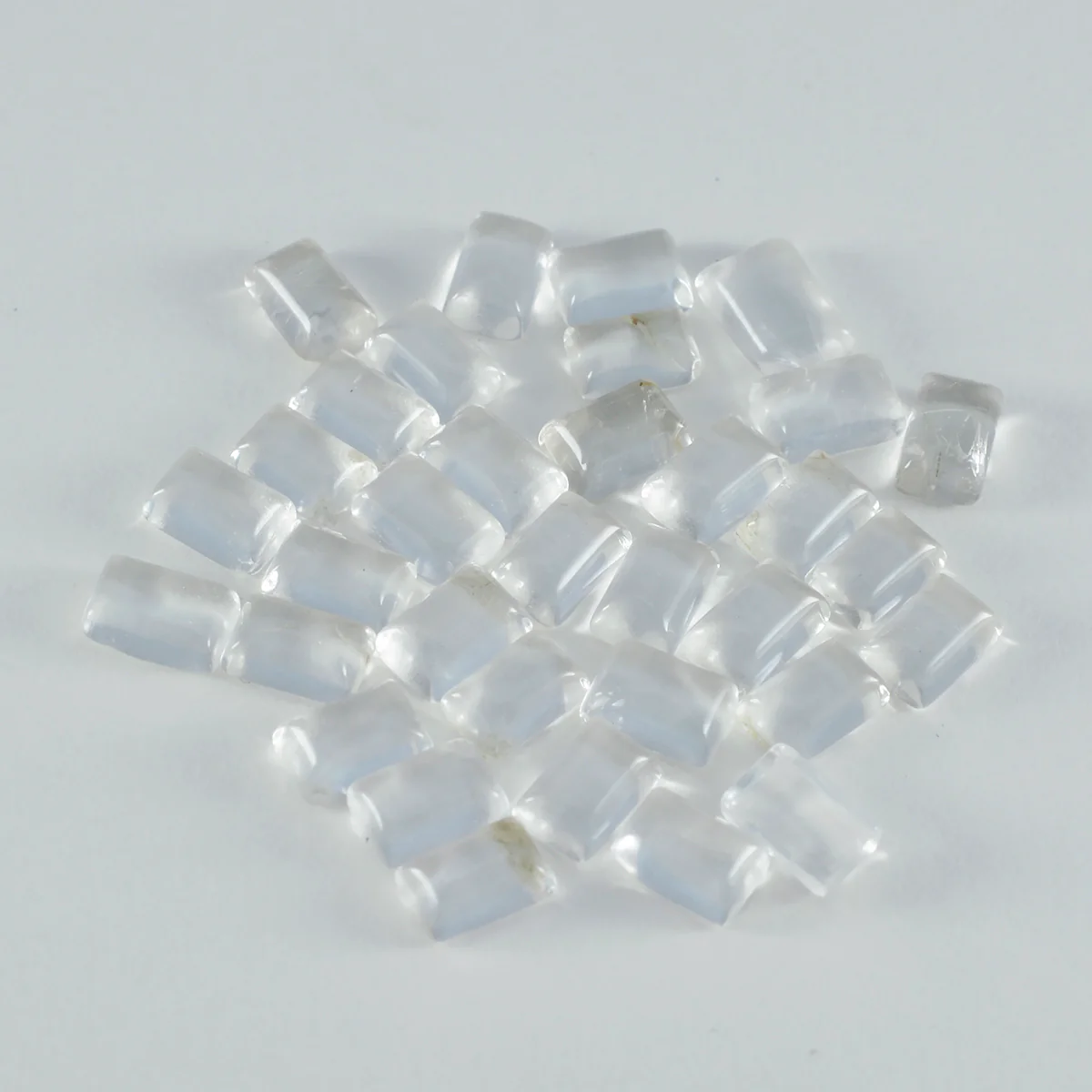 Crystal Quartz 1PC Large 8x12 MM Emerald Cabochon White Shine semi Precious Precious Gemstone - Image 3