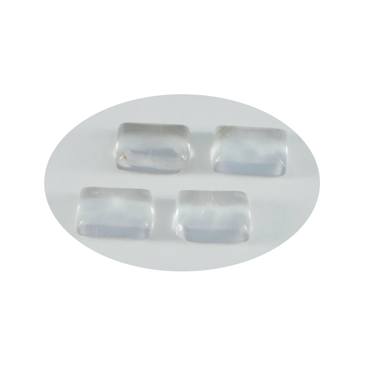 Crystal Quartz 1PC Large 8x12 MM Emerald Cabochon White Shine semi Precious Precious Gemstone - Image 4