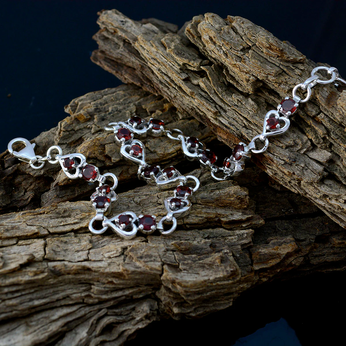 Garnet Marketing Creators Day Tiny Red Silver Links Bracelet - Image 3
