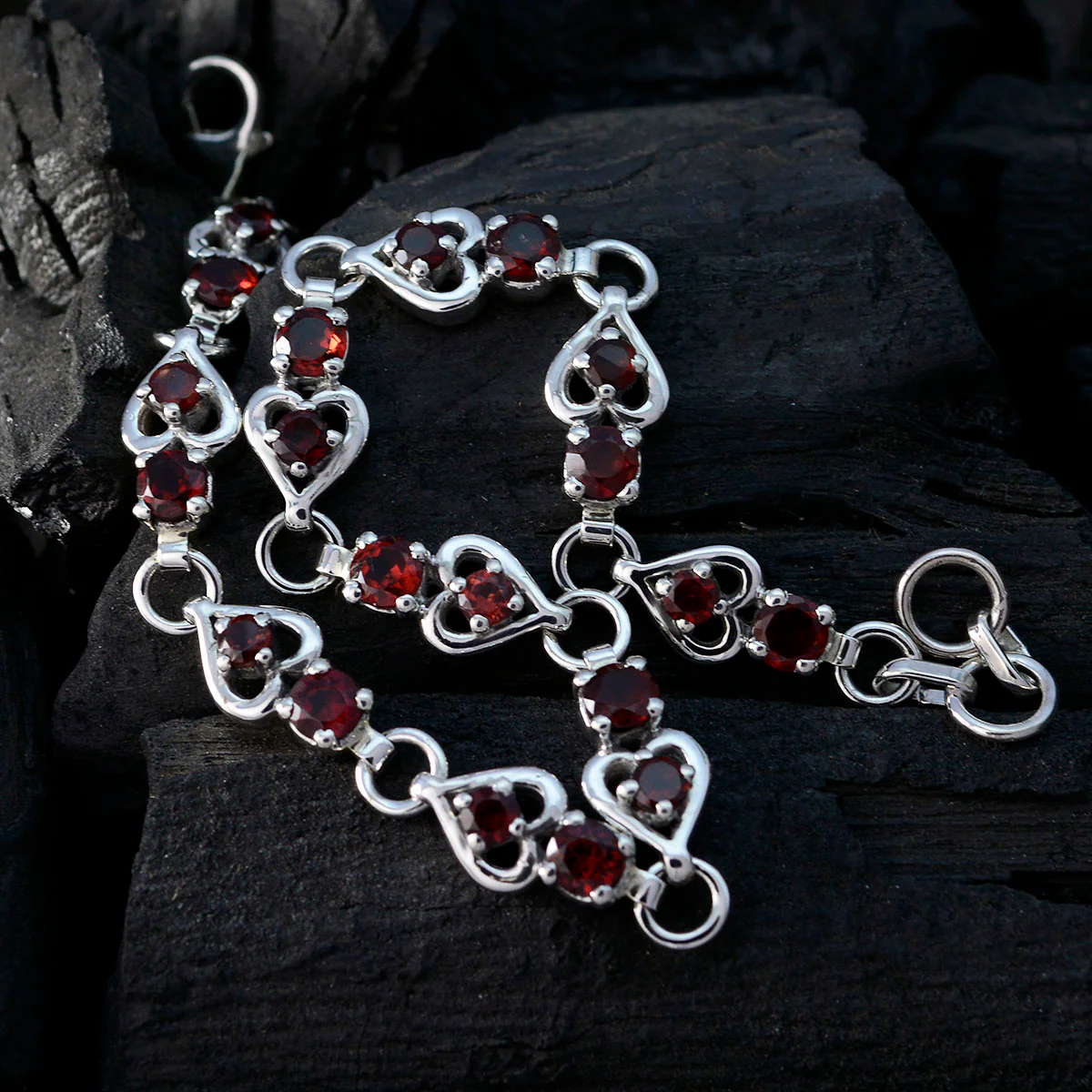 Garnet Marketing Creators Day Tiny Red Silver Links Bracelet - Image 4