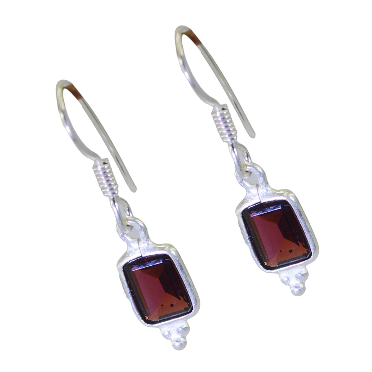 Garnet Moroccan Eleanor multiple Dangle Red 925 Sterling Silver Earring - Image 3