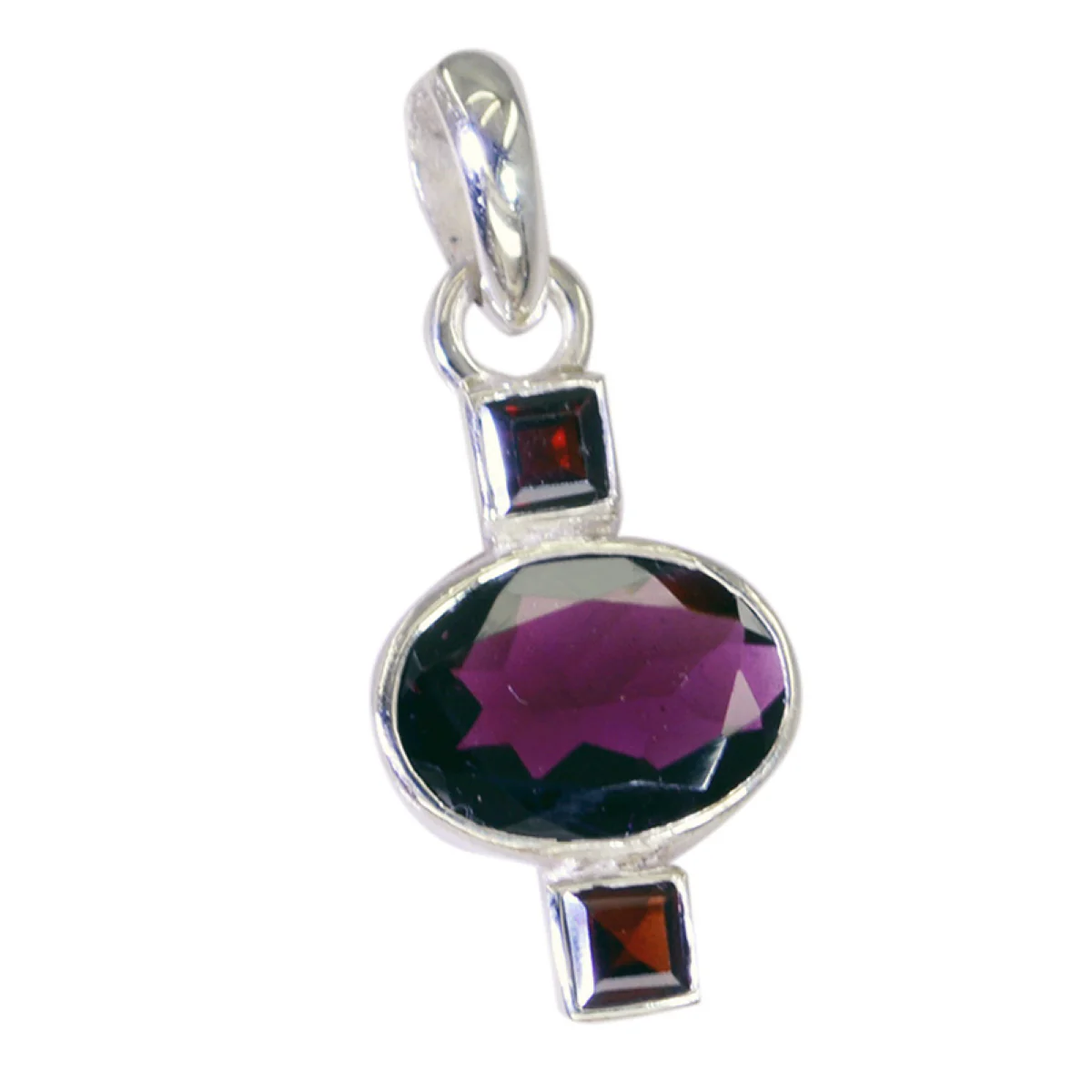Garnet Whisper-thin Moroccan Sterling Silver Trilogy Ines wedding Red Pendant Jewellery - Image 3