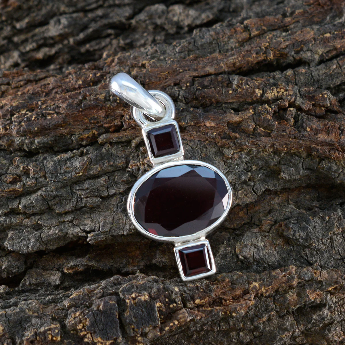 Garnet Whisper-thin Moroccan Sterling Silver Trilogy Ines wedding Red Pendant Jewellery - Image 4