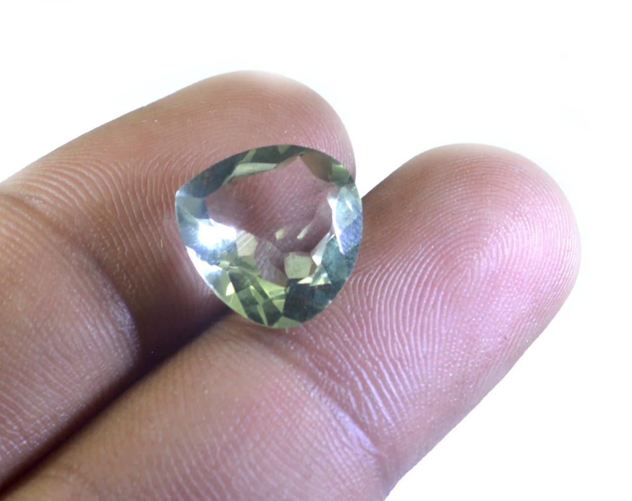 Green Amethyst 1PC Large 10x10 MM Heart Faceted Green Shine Semi Precious Loose Gemstones - Image 3