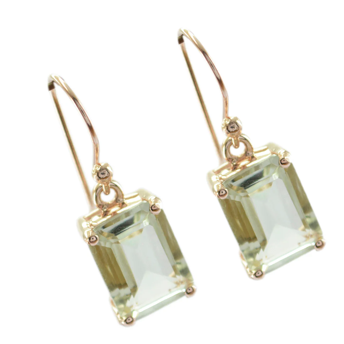 Green Amethyst Australian Savannah Solitaire Dangle Green 925 Silver Earring - Image 3