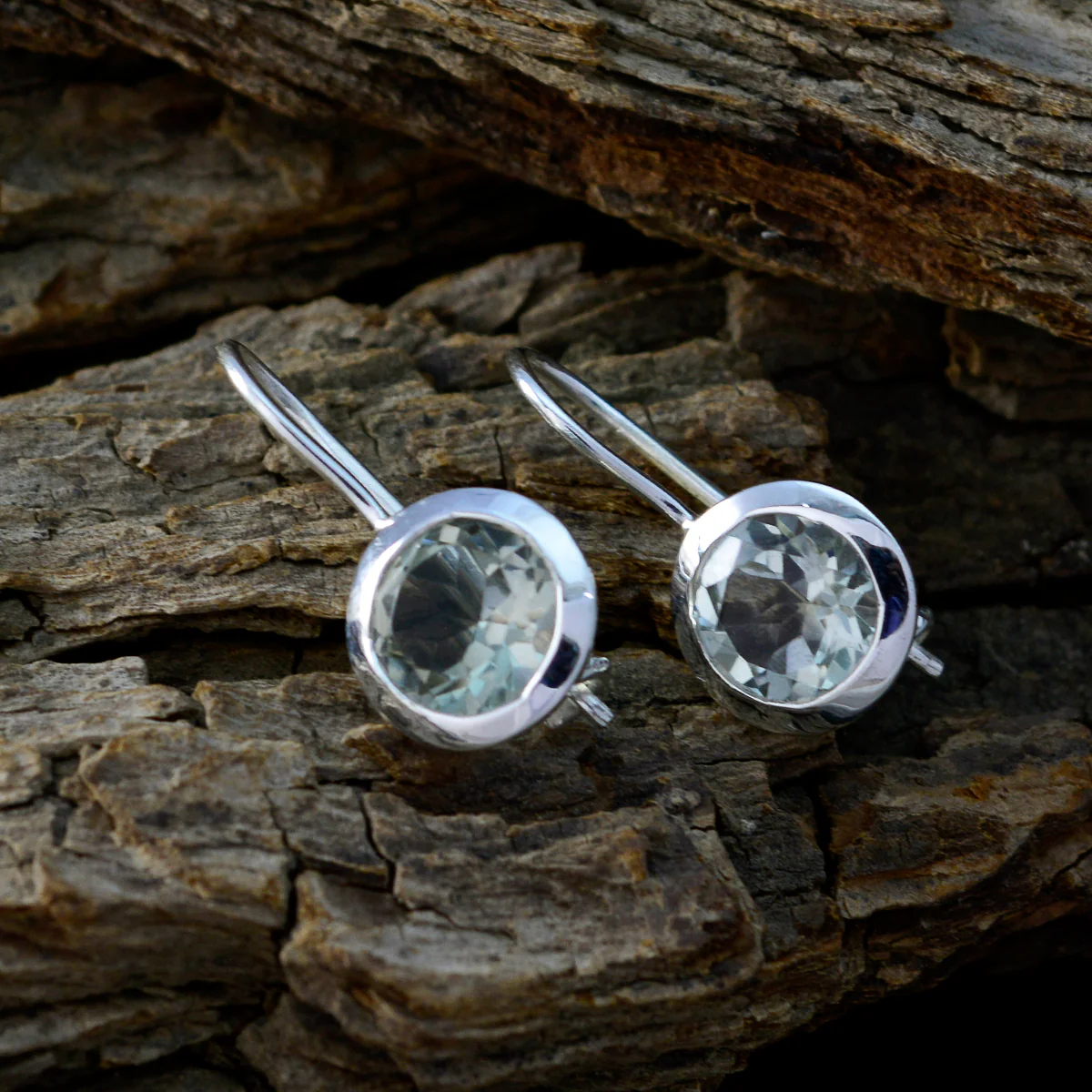 Green Amethyst French Andrea Solitaire Dangle Green 925 Sterling Silver Earring - Image 3