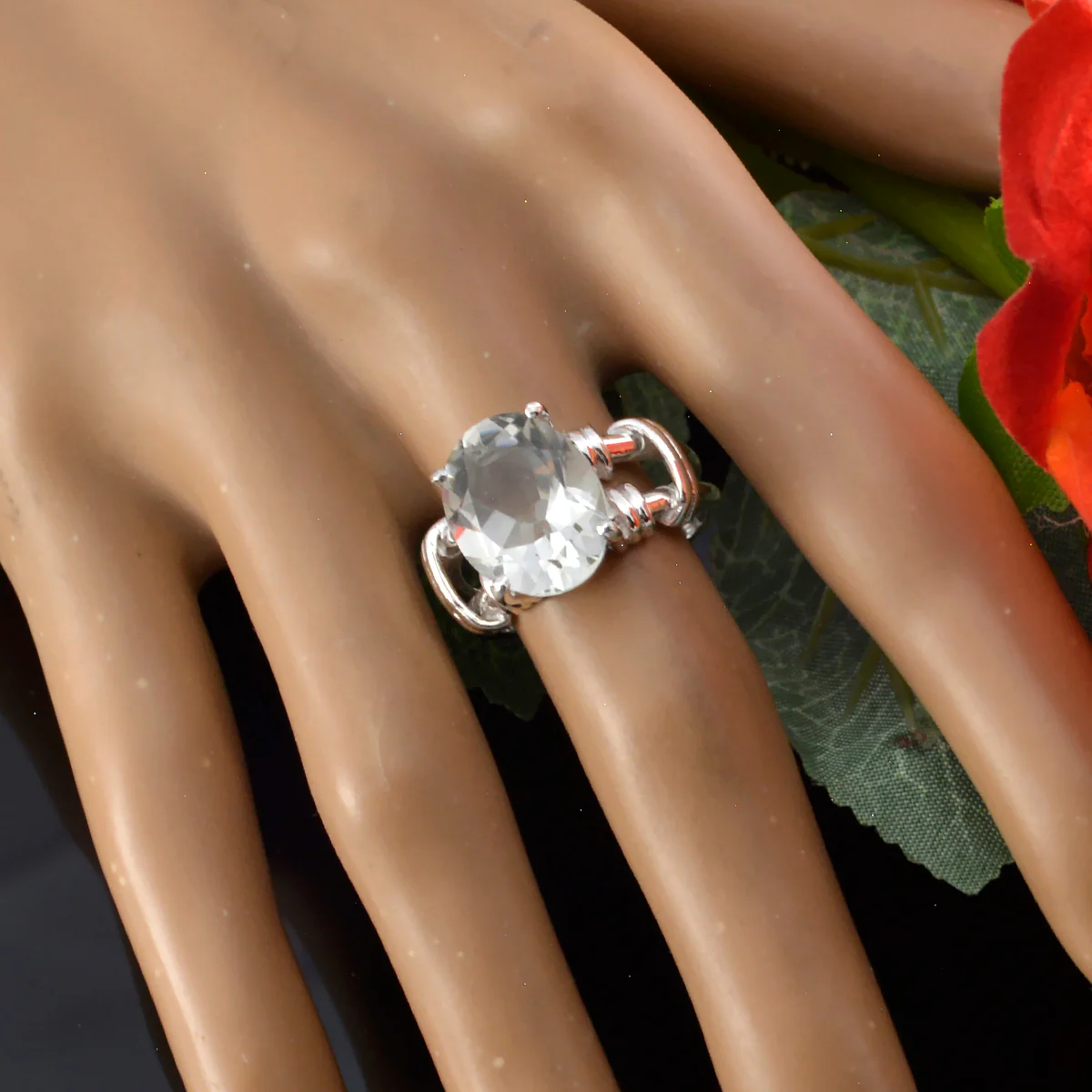 Green Amethyst Solitaire Latin American Silver Green Gemstone Eye-catching Rope-Wire Ring Jewellery - Image 5