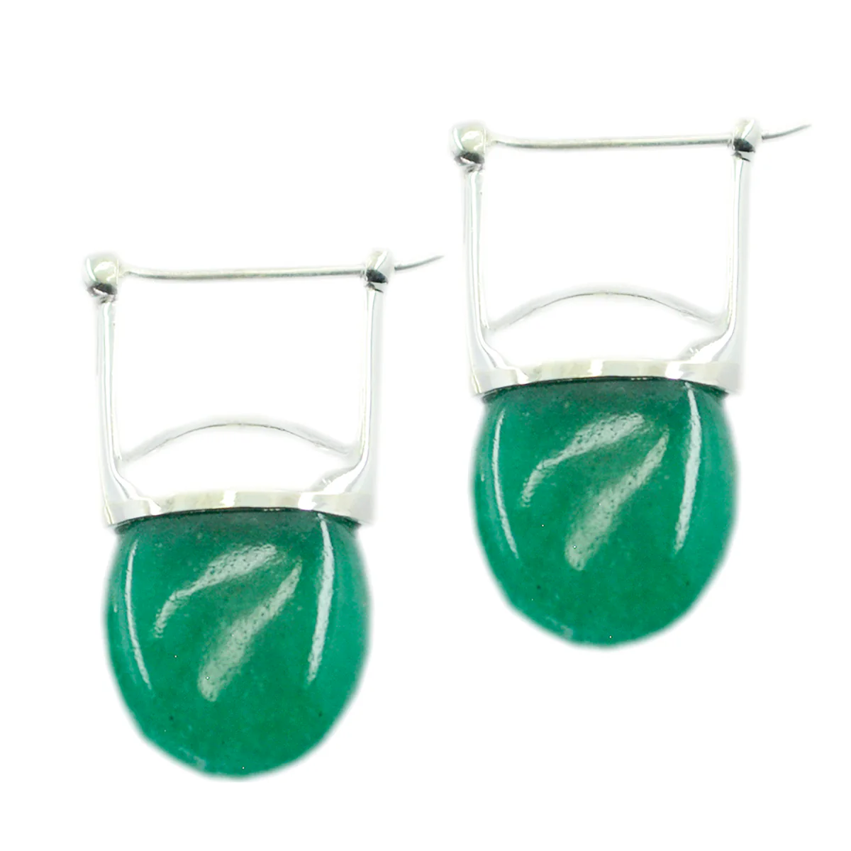 Indian Emerald Australian Nova Solitaire Stud Green Sterling Silver Earring - Image 3