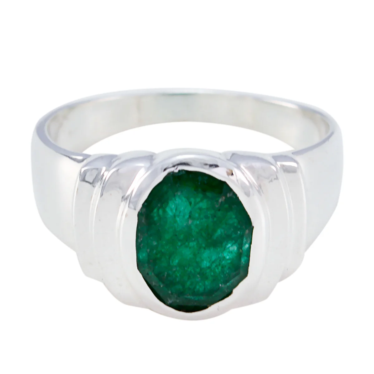 Indian Emerald Solitaire African 925 Silver Green Gemstones Eye-catching propsel Ring Jewellery - Image 3