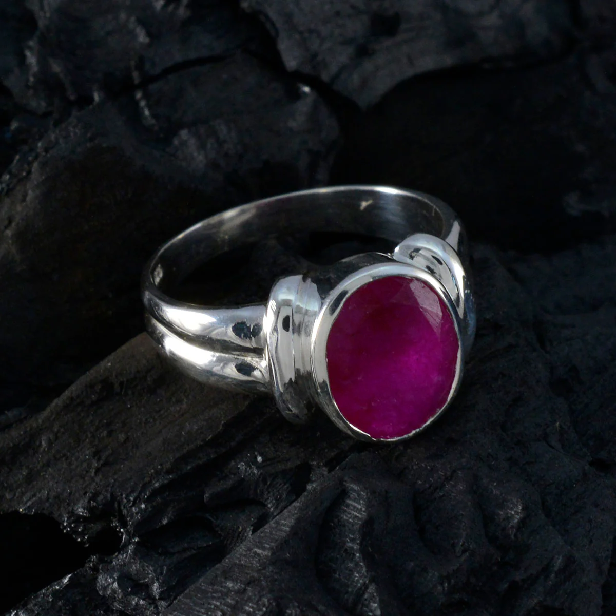 Indian Ruby Solitaire Russian Sterling Silver Red Gemstones Tiny Contemporary Ring Jewelry - Image 4