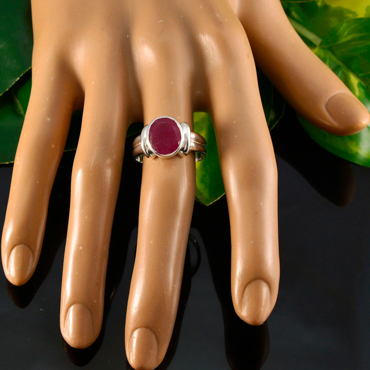 Indian Ruby Solitaire Russian Sterling Silver Red Gemstones Tiny Contemporary Ring Jewelry - Image 5