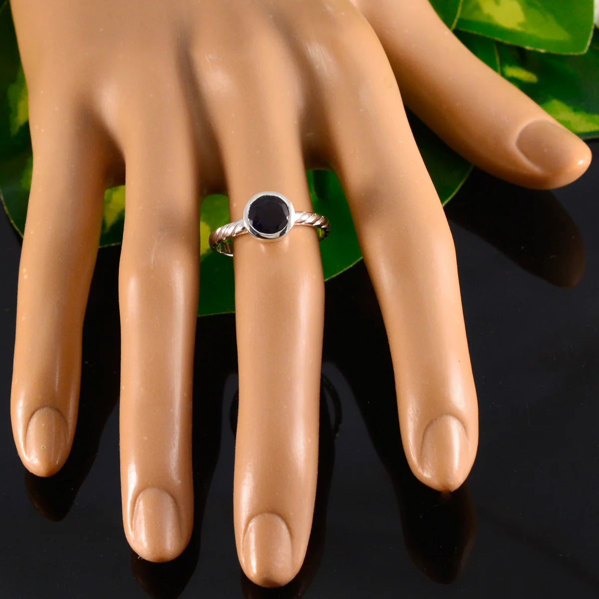 Iolite Solitaire Korean Sterling Silver Blue Gemstone Dainty Romantic Ring Jewellery - Image 5