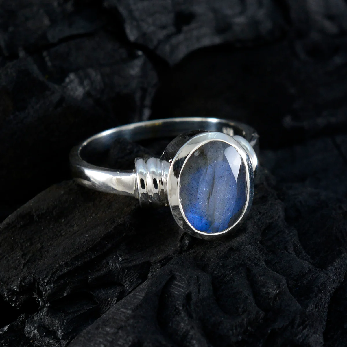 Labradorite Solitaire African 925 Silver Gray Gemstone Mid-weight Fairytale Ring Jewellery - Image 5