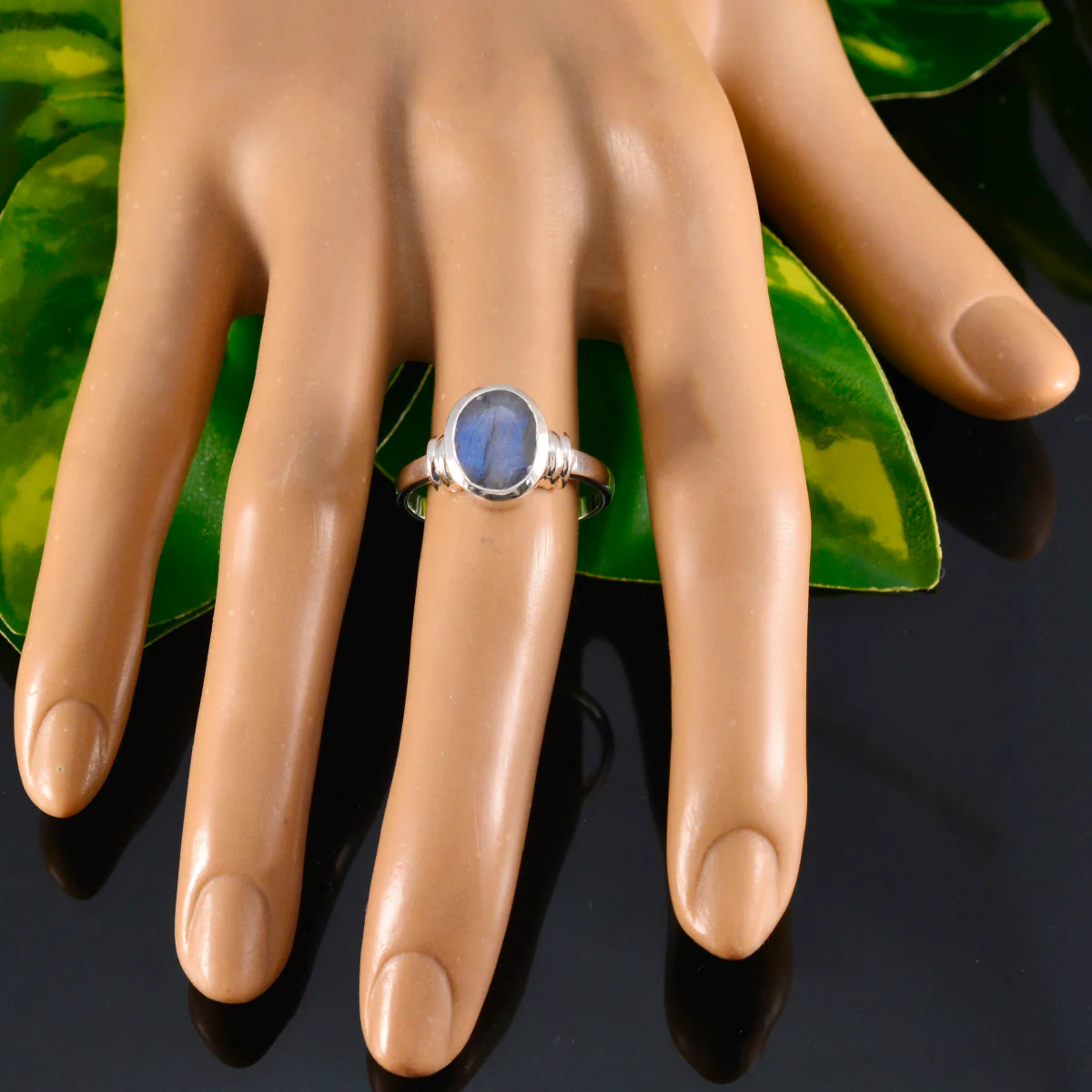 Labradorite Solitaire African 925 Silver Gray Gemstone Mid-weight Fairytale Ring Jewellery - Image 6