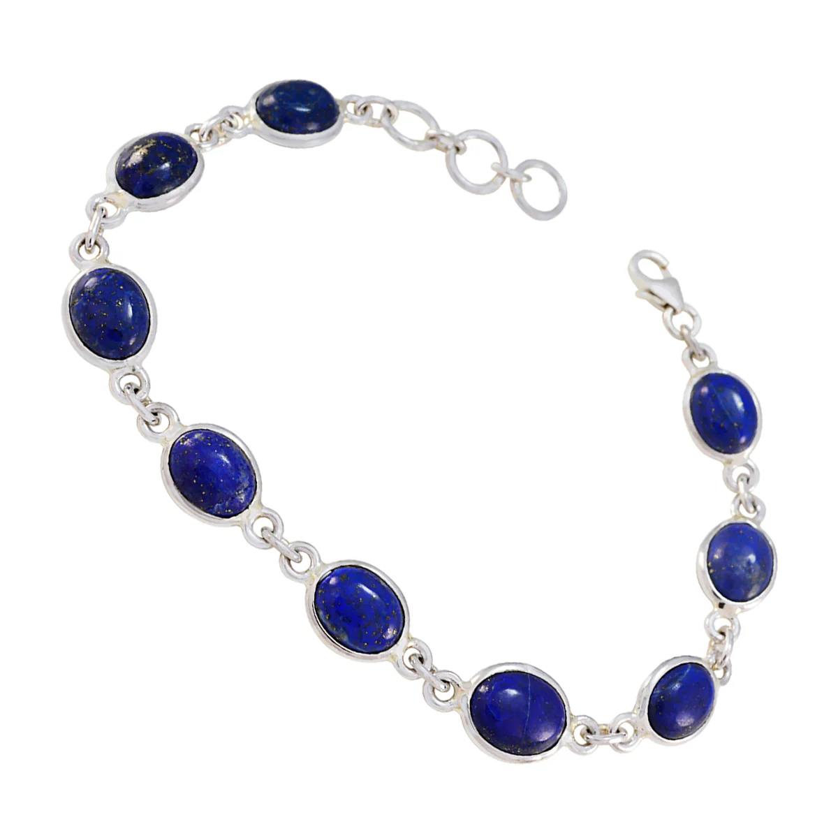 Lapis Lazuli Paris Fashion Week Delicate Blue Silver Links Bracelet - Image 3