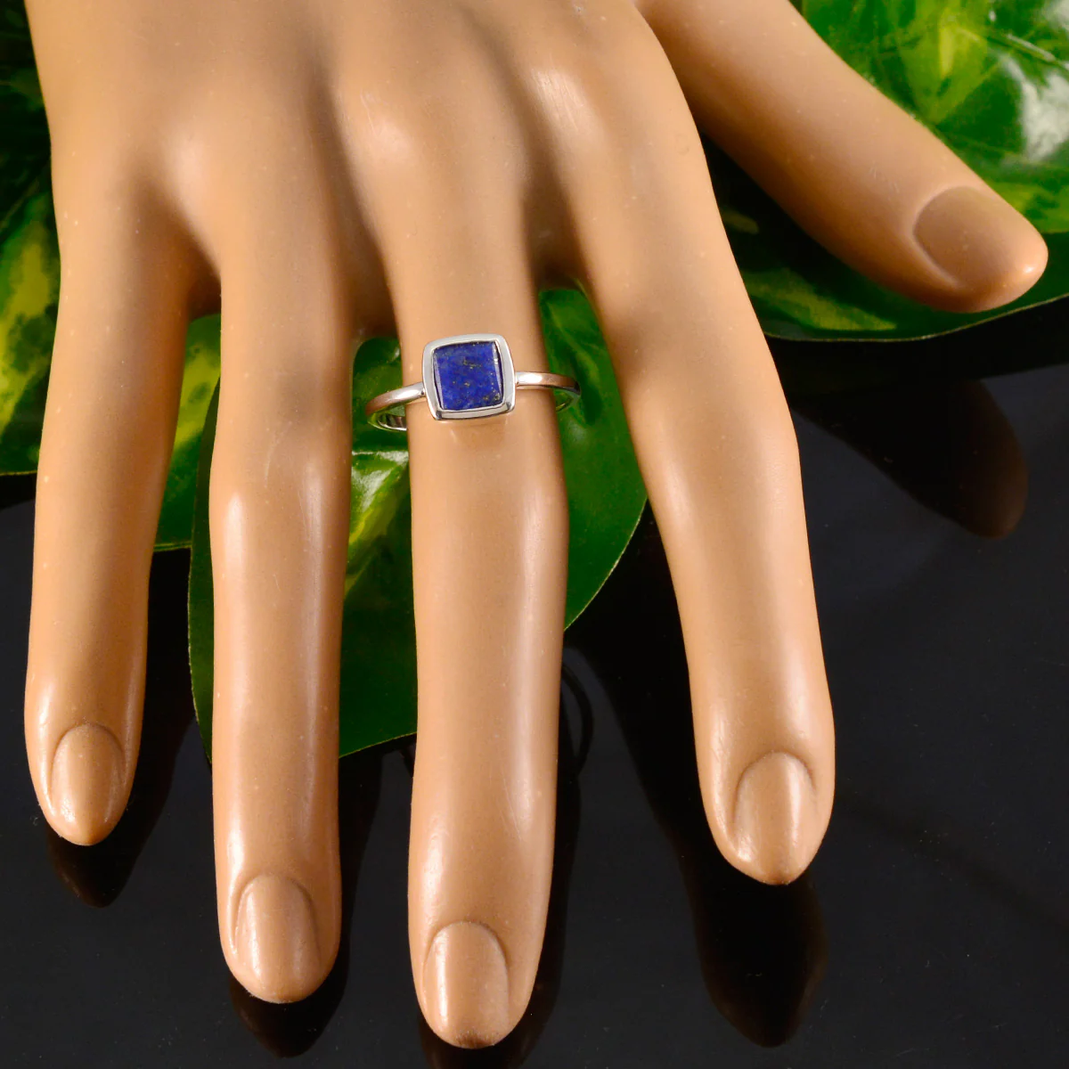 Lapis Lazuli Solitaire American 92.5 Silver Blue Gems Dainty Sophisticated Ring Jewellery - Image 5