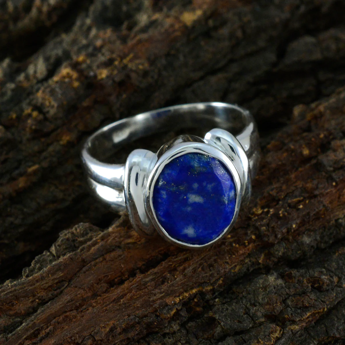 Lapis Lazuli Solitaire Egyptian 92.5 Silver Blue Gemstone Tiny Trendy Ring Jewelry - Image 3