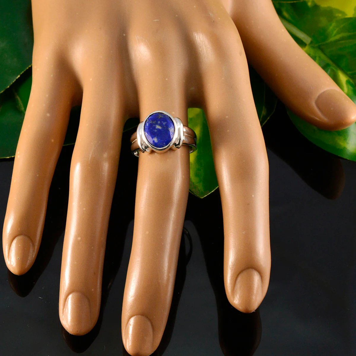 Lapis Lazuli Solitaire Egyptian 92.5 Silver Blue Gemstone Tiny Trendy Ring Jewelry - Image 5