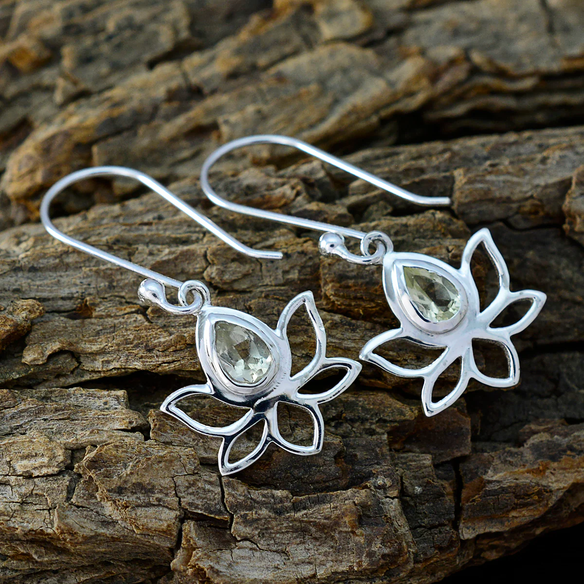 Lemon Quartz Australian Ella Solitaire Dangle Yellow Sterling Silver Earring - Image 3