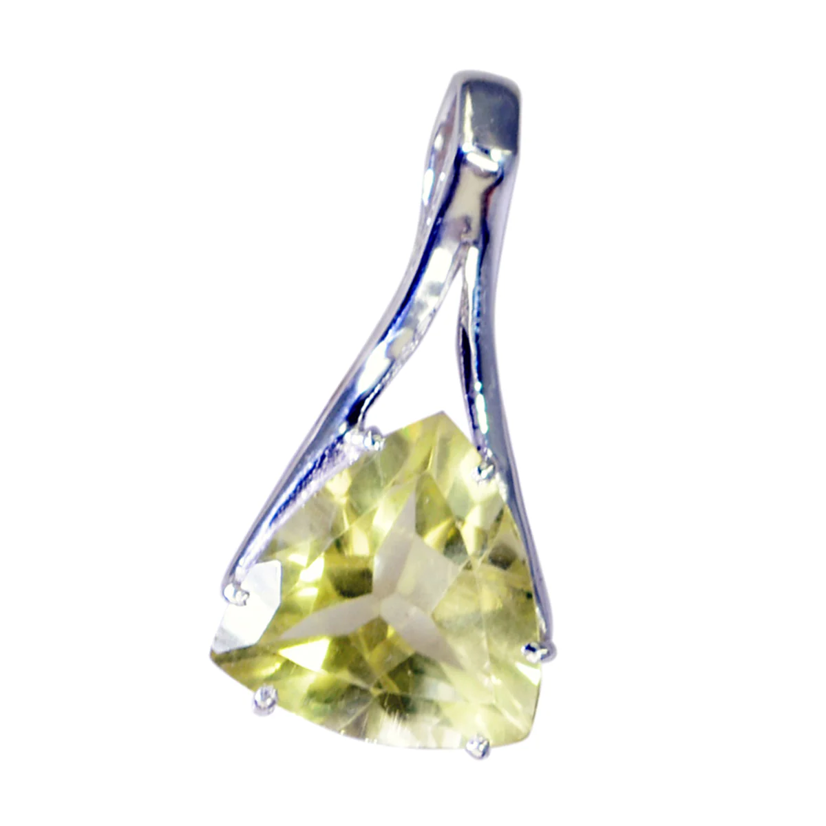 Lemon Quartz Dainty Italian Silver Solitaire Bruna Modern Yellow Pendant Jewelry - Image 3