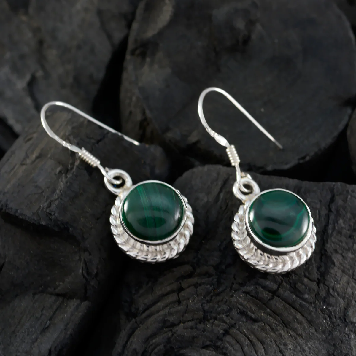 Malachite Latin American Lily multiple Dangle Green Sterling Silver Earring - Image 4