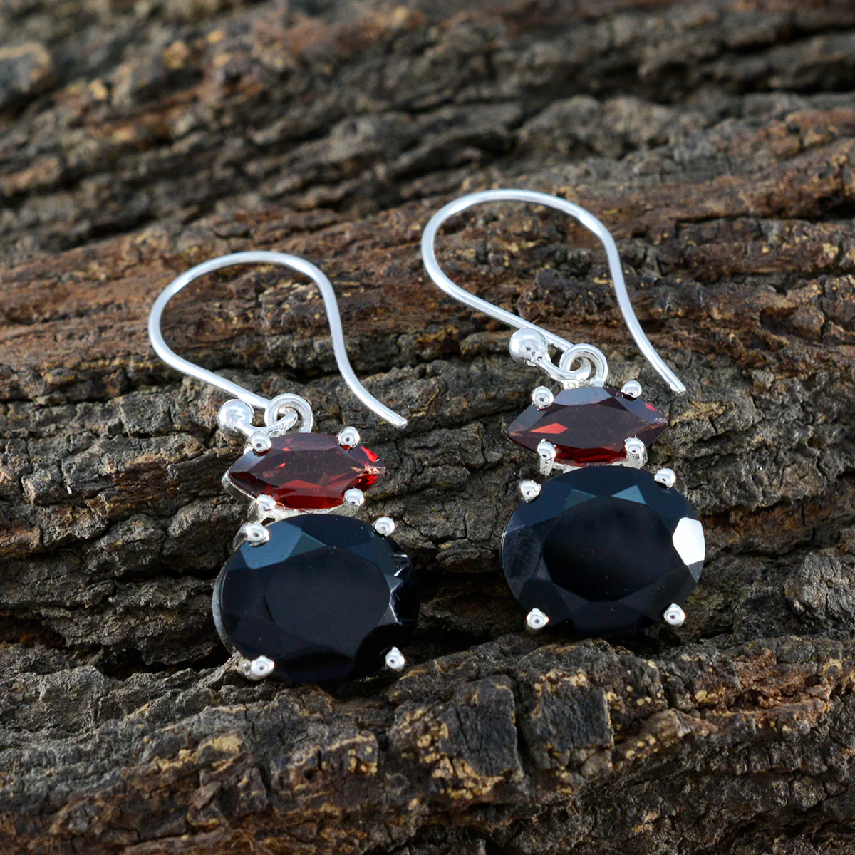 Multi French Hye-jin multiple Dangle multicolor Silver Earring - Image 3