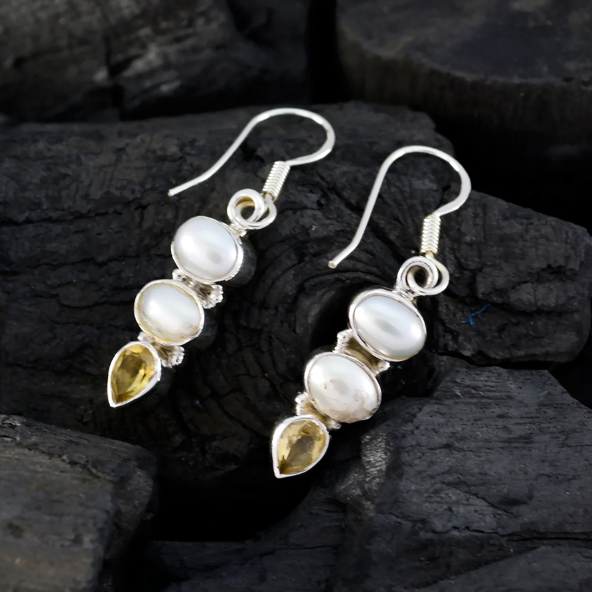 Multi German Julia multiple Dangle multicolor Silver Earring - Image 4