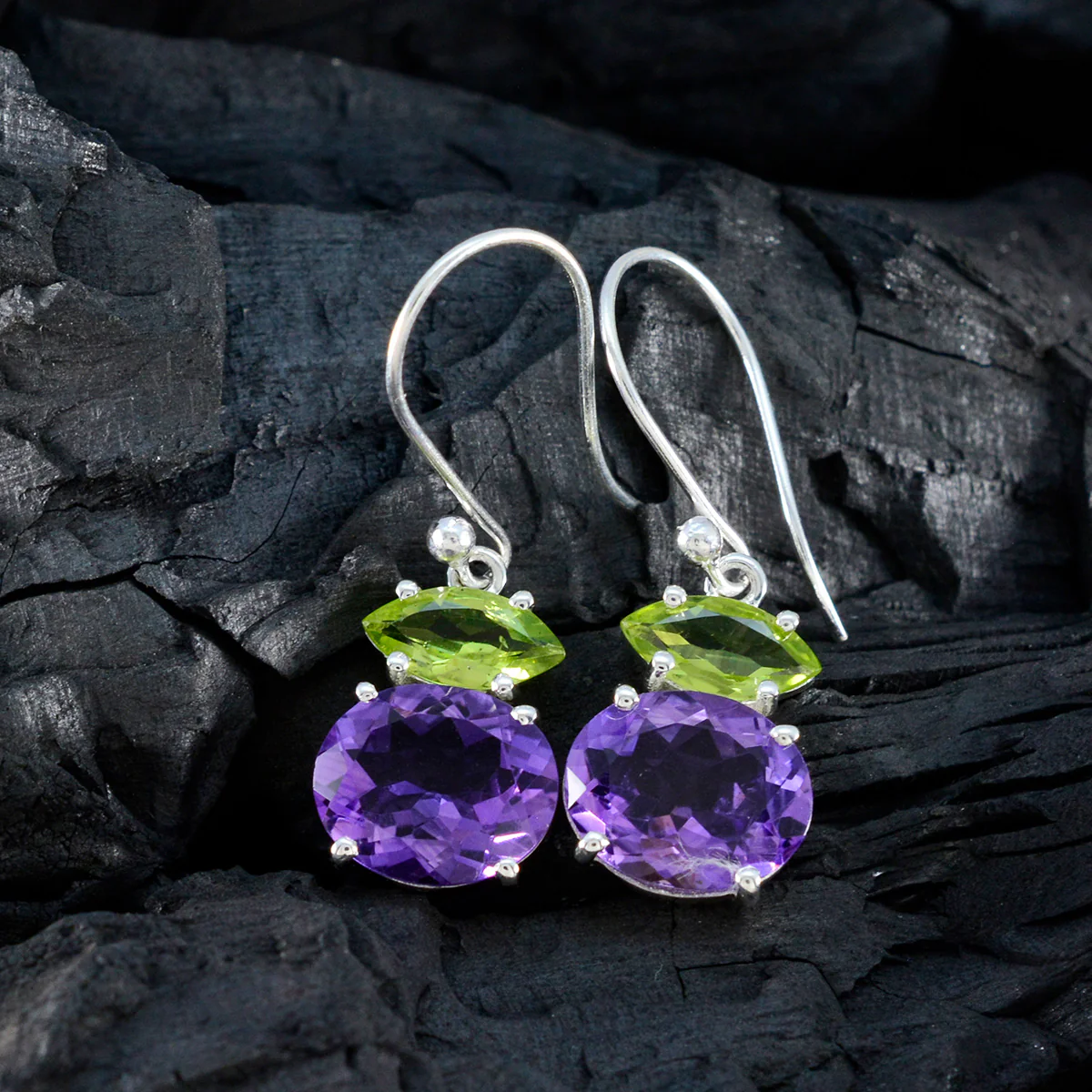 Multi Latin American Hua multiple Dangle multicolor 925 Sterling Silver Earring - Image 4