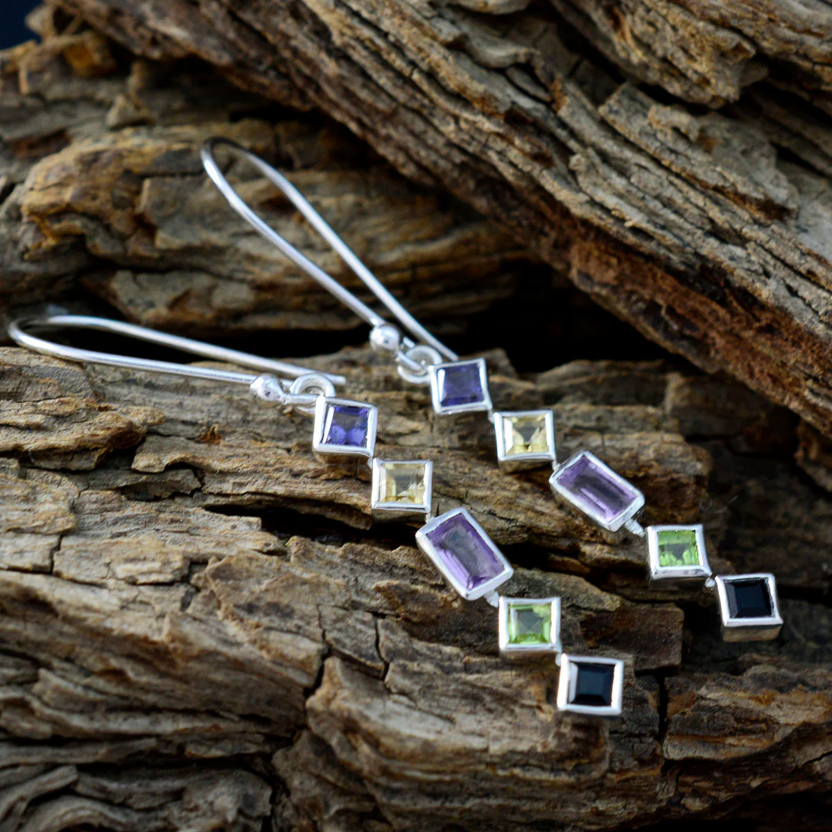 Multi Mexican Andrea multiple Dangle multicolor 92.5 Silver Earring - Image 3