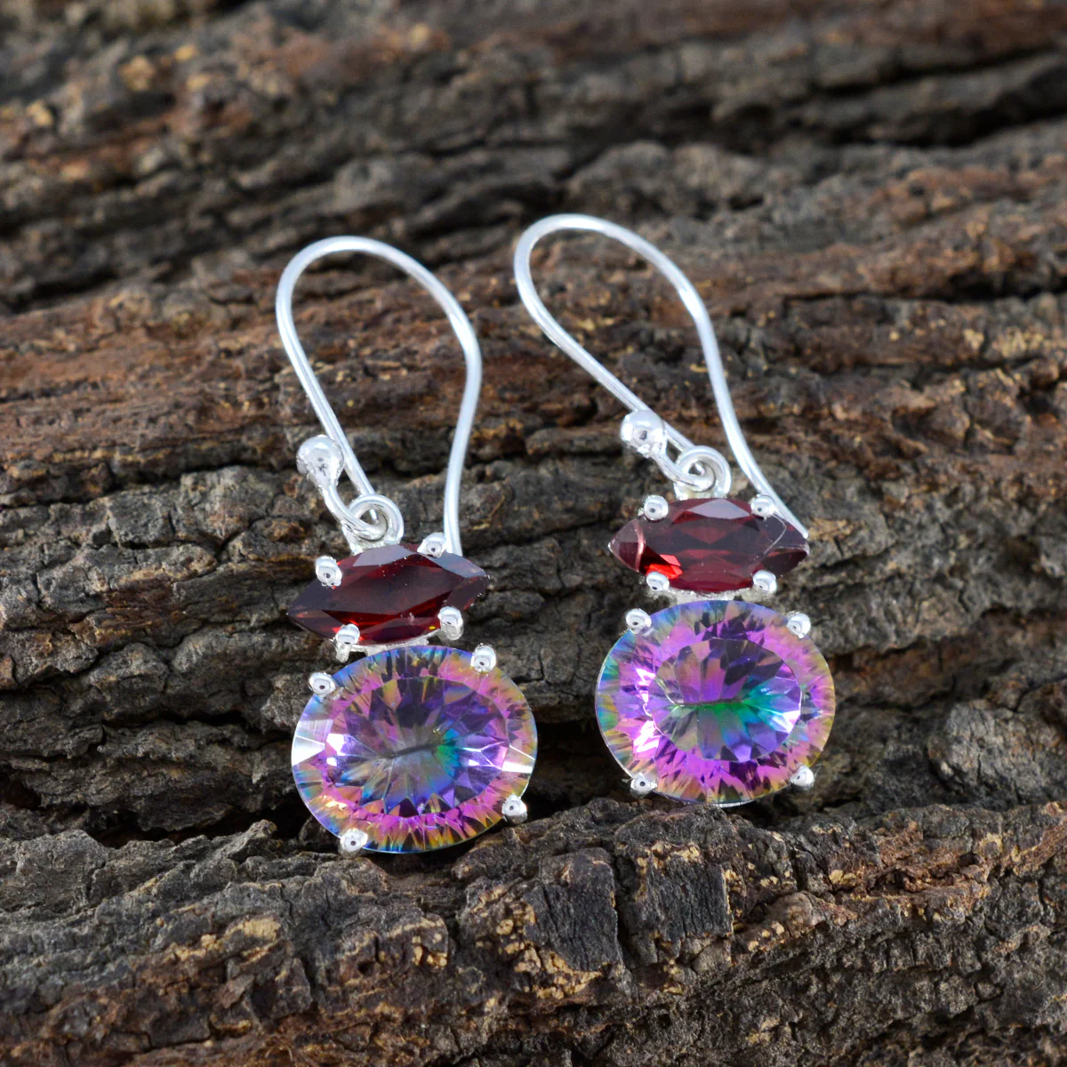 Multi Moroccan Li Lee multiple Dangle multicolor 925 Sterling Silver Earring - Image 3