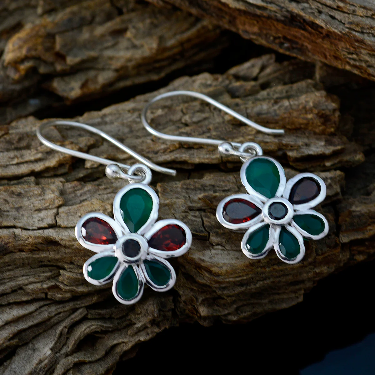 Multi Moroccan Naomi multiple Dangle multicolor 92.5 Silver Earring - Image 3