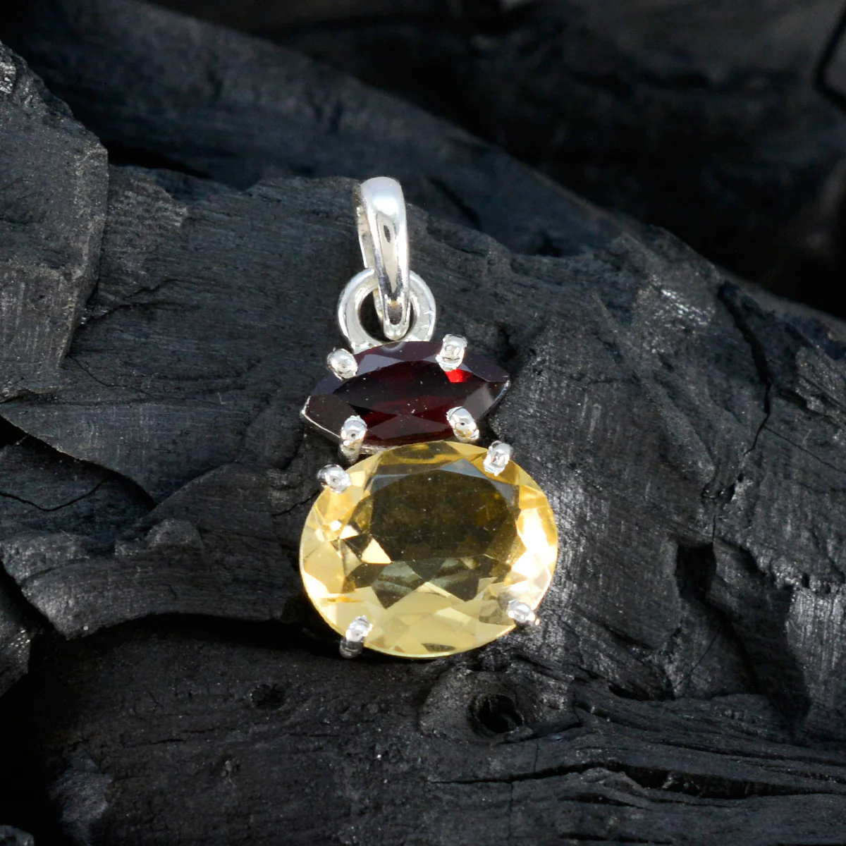 Multi Stone Delicate Mexican 925 Silver Toi et Moi Yasmin Feminine multicolor Pendant Jewelry - Image 4